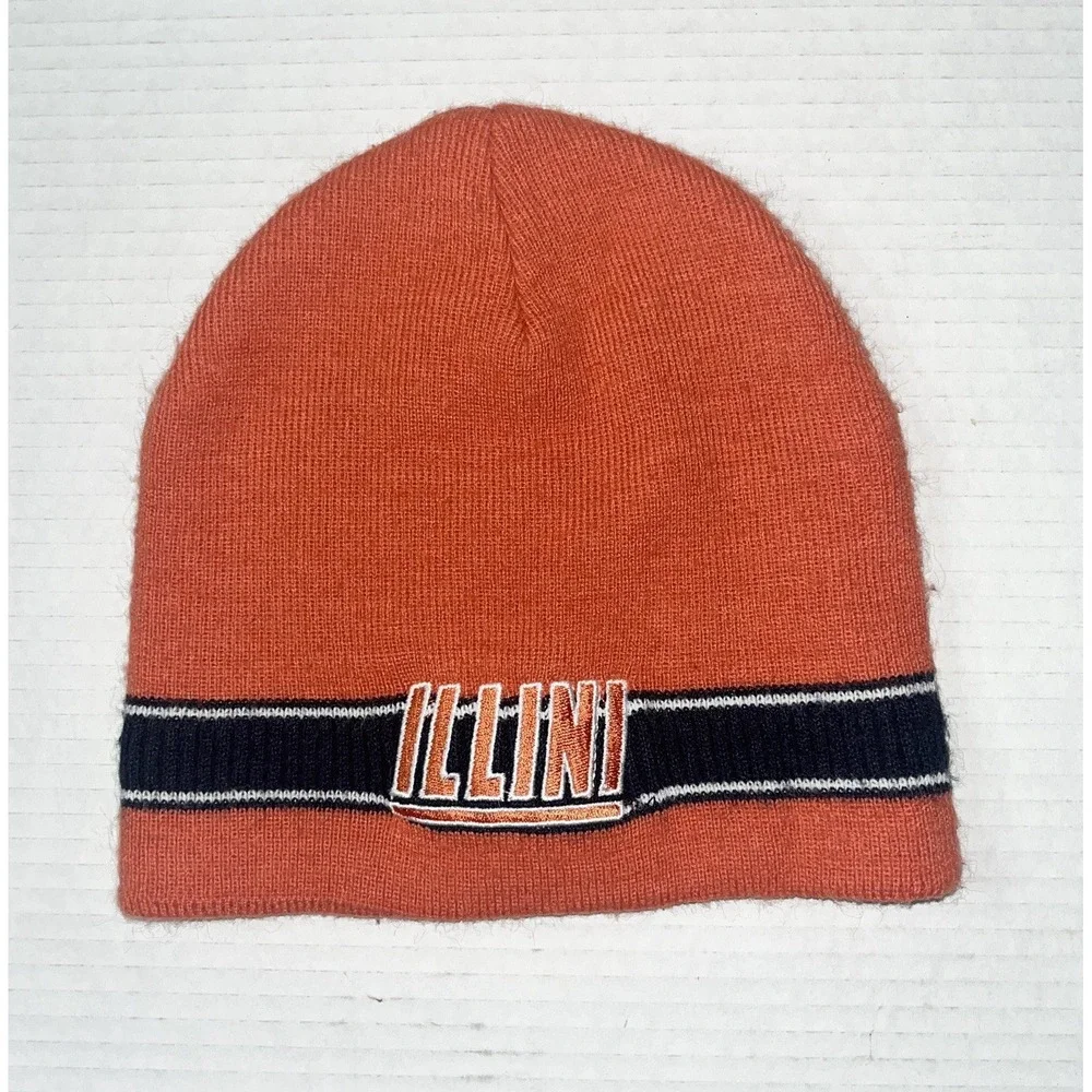 Fighting Illini‎ Beanie Men's OS Orange Blue Embroidered NCAA Sports Illinois